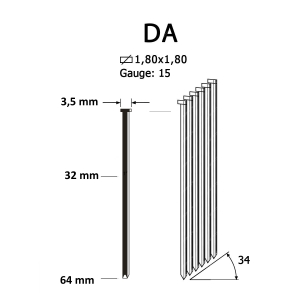 Гвоздь финишный DA (15GA)